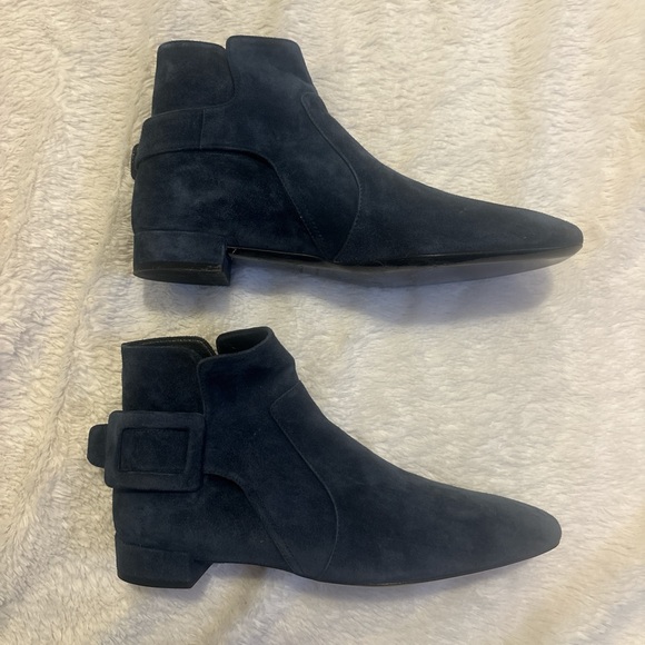 Roger Vivier Navy Suede Ankle Boots - Picture 3 of 10